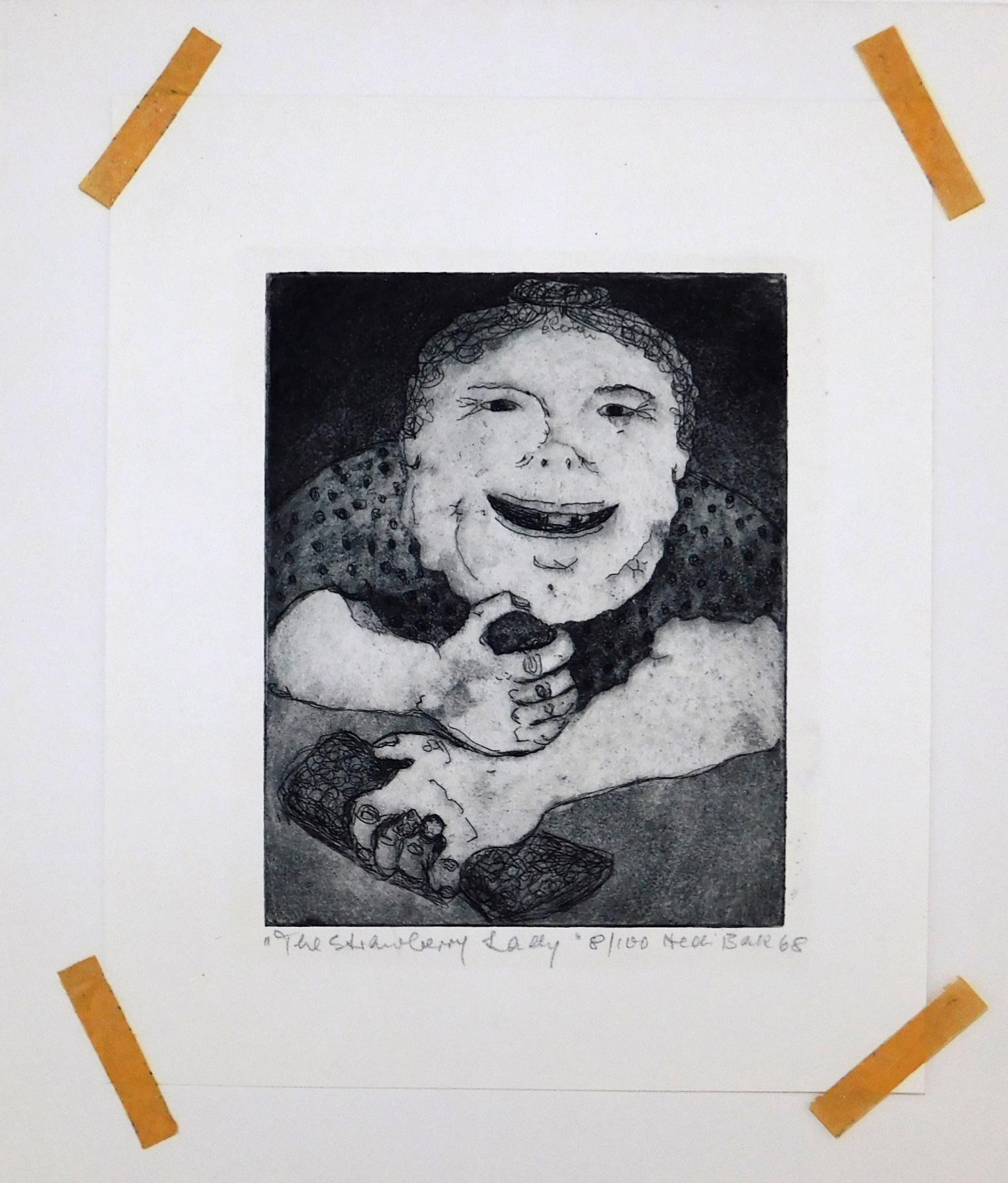 Hedi Bak Original Aquatint, 1968 - The Strawberry Lady For Sale 3