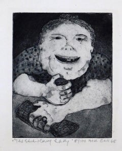 Hedi Bak Original Aquatint, 1968 - The Strawberry Lady