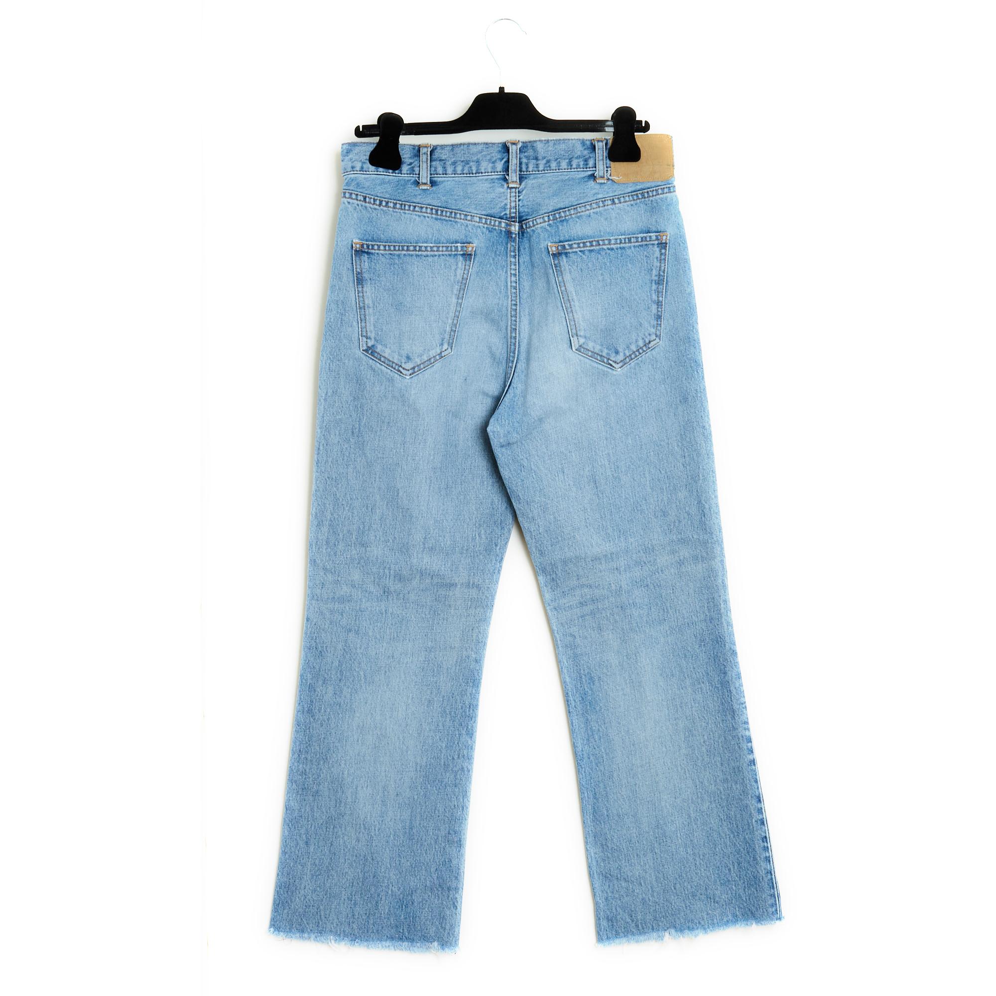 Hedi Slimane Celine US29 Mom Wide Leg washed jeans Pants FR40 For Sale 2