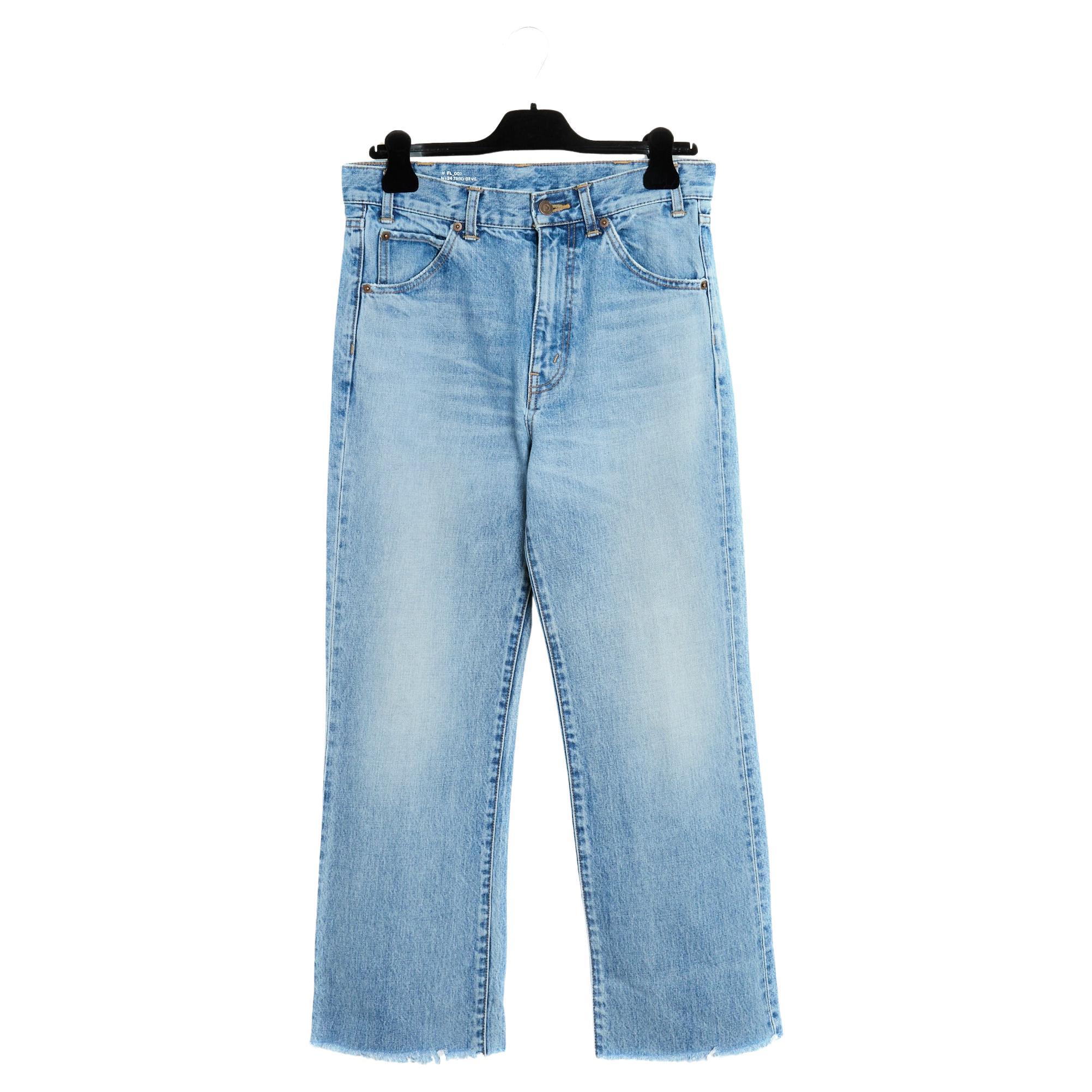 Hedi Slimane Celine US29 Mom Wide Leg washed jeans Pants FR40 For Sale