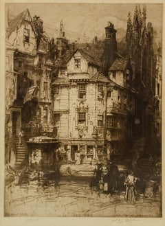 Etching of John Knox's House Hedley Fitton RA