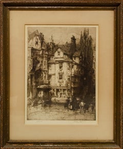 Etching of John Knox's House Hedley Fitton RA