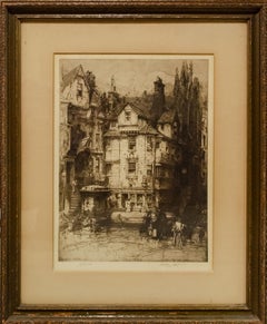 Grabado de la casa de John Knox Hedley Fitton RA