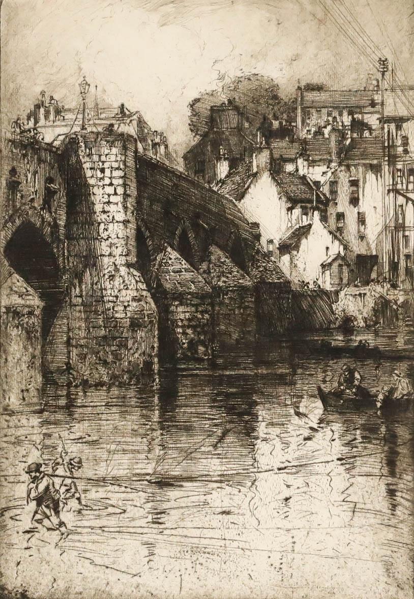 Hedley Fitton (1859-1929) - Late 19th Century Etching, Devorgilla Bridge For Sale 1