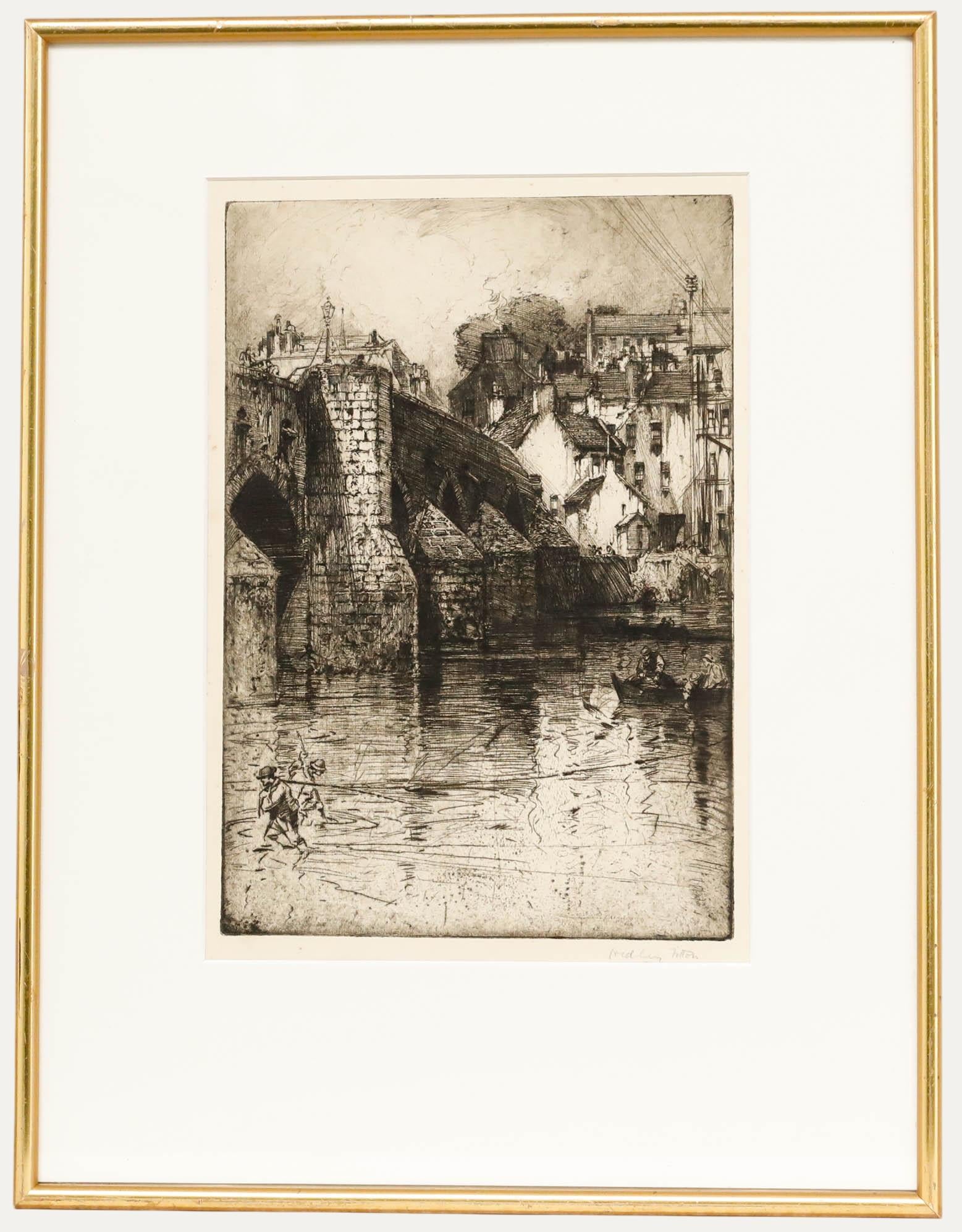 Hedley Fitton (1859-1929) - Radierung aus dem späten 19. Jahrhundert, Devorgilla-Brücke