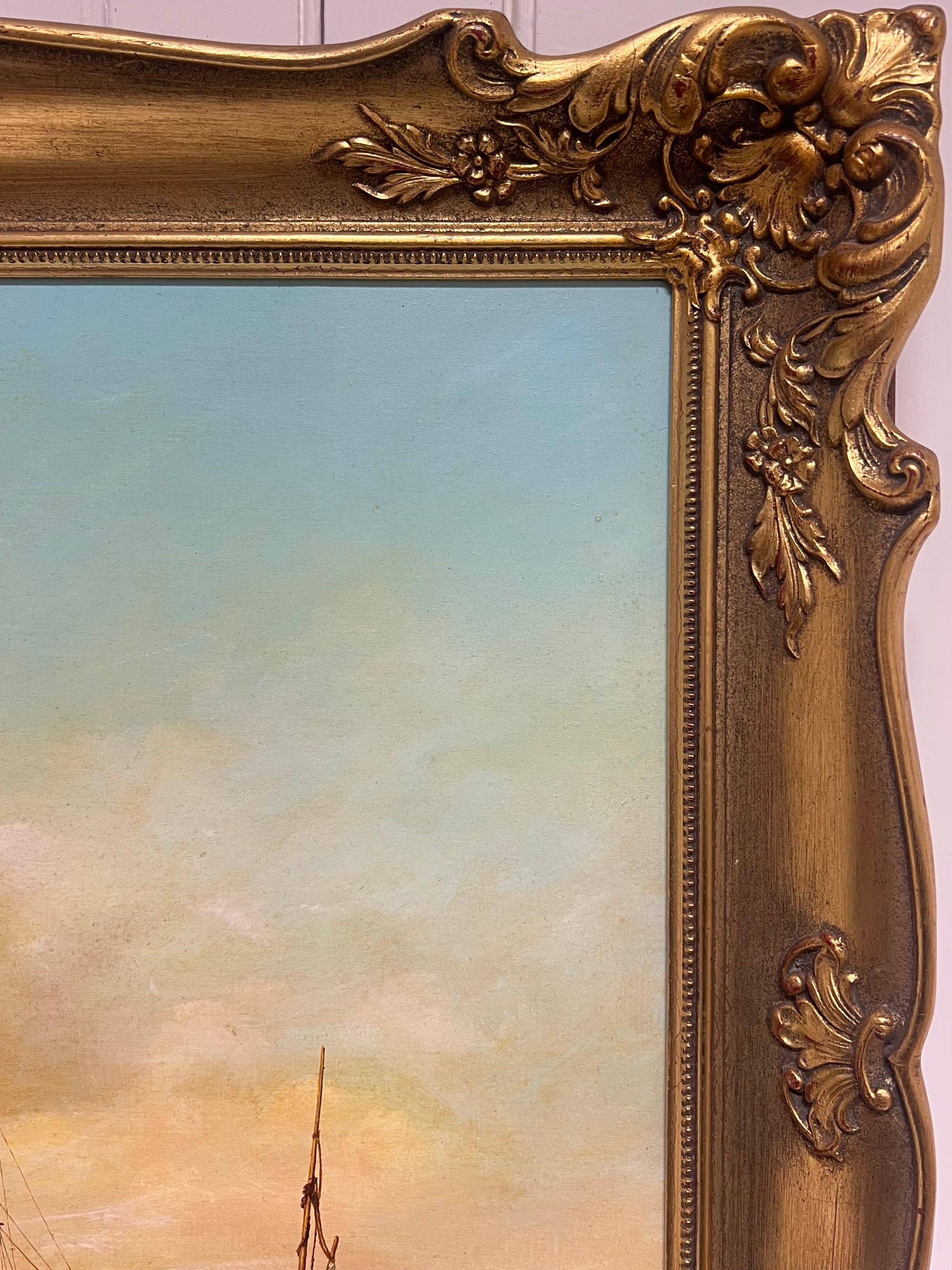 Warship Anchored off the Coastline
by Hedley John Le Noury (British, b.1941)
signed oil on canvas, framed
framed: 25.5 x 35.5 inches
canvas : 20 x 30 inches
Provenance: private collection, UK
Condition: very good condition

For more any more