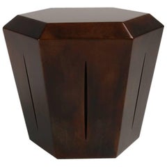 Hedra 14s, Steel Accent Table in Deep Brown Patina by Topher Gent
