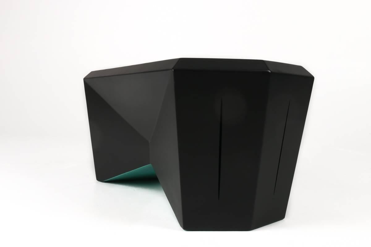 American Hedra HCT, Geometric Steel Table or Bench Matte Black by Topher Gent