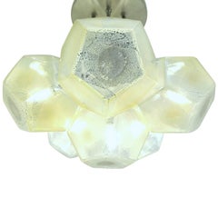 Hedron Series Chandelier in Silver Leaf Handmade Contemporary Glass Lighting