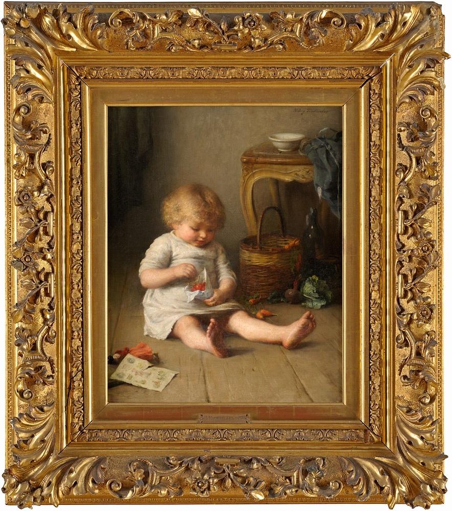 The Bowl of Cherries - Painting by Hedwig Friedlander
