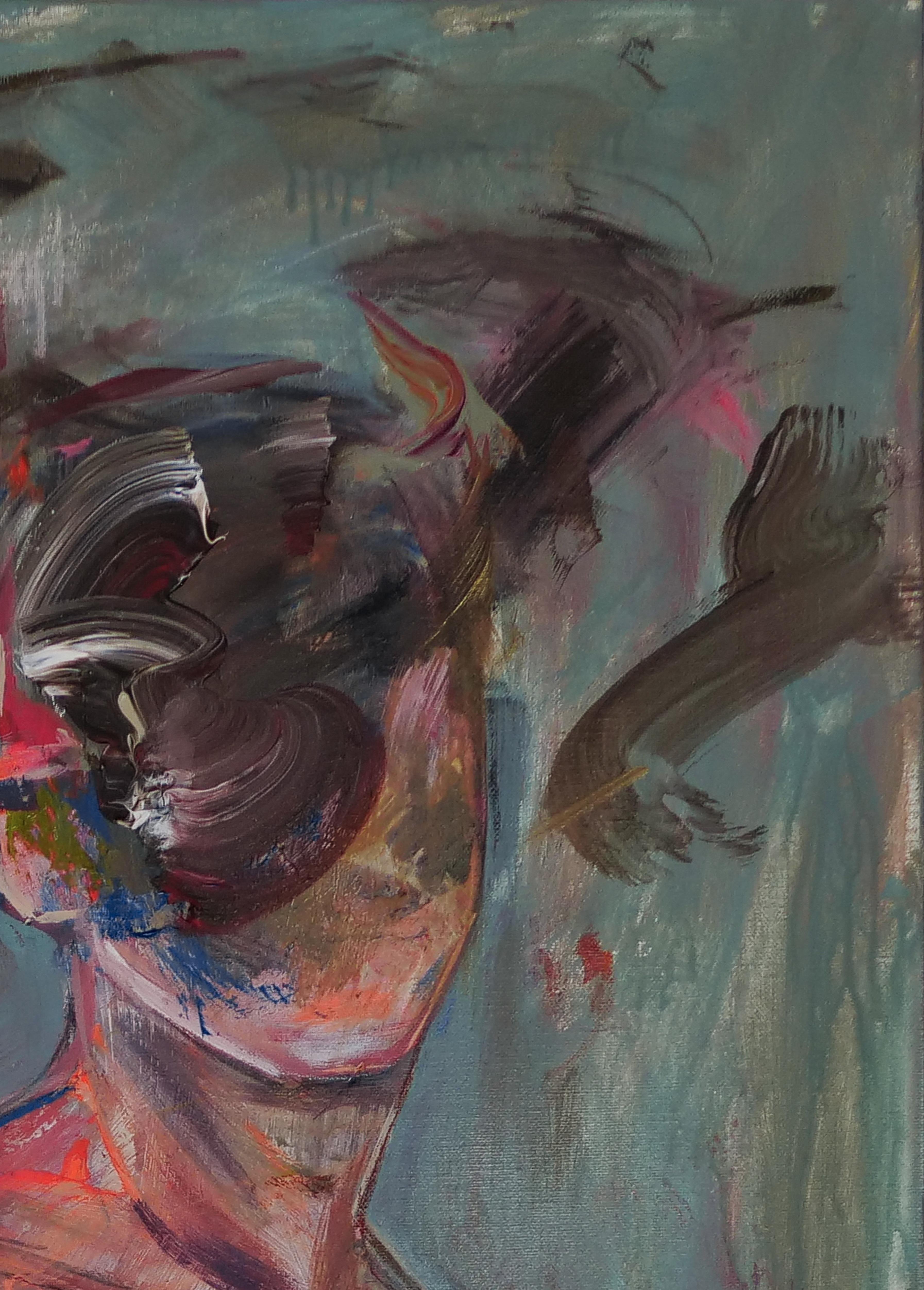 Fortschritte in der Leere [ordinare Person 88] (Grau), Figurative Painting, von Hee Jin Ahn 안희진