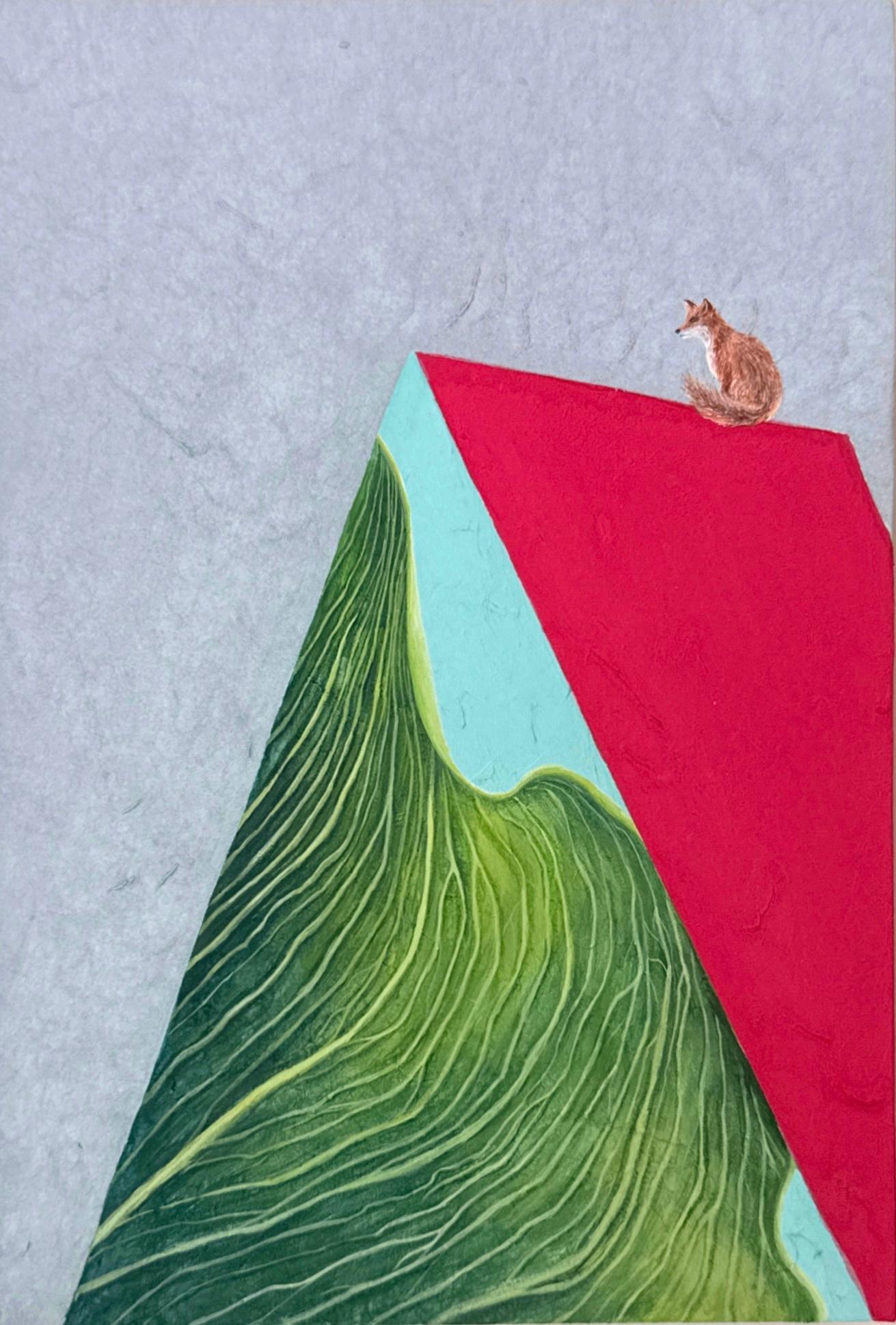Fox, Leaf, Original Painting - Mixed Media Art by Heejin Sutton