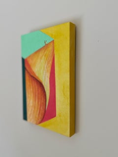 Pera, petalo di fiore, dipinto originale