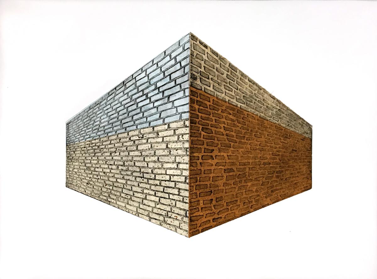 Heejung Cho Landscape Painting - Brick Wall IV