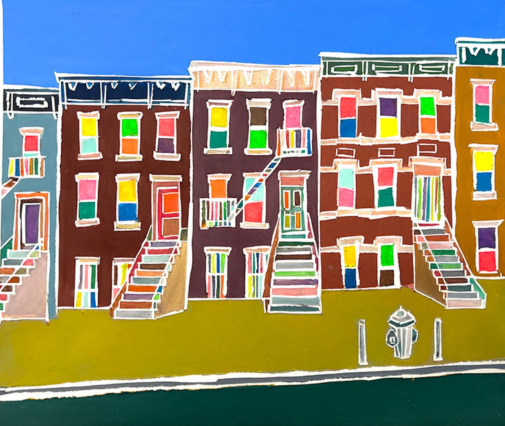 Heejung Cho Figurative Painting - Brooklyn Houses