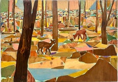 Two Deers In Woods