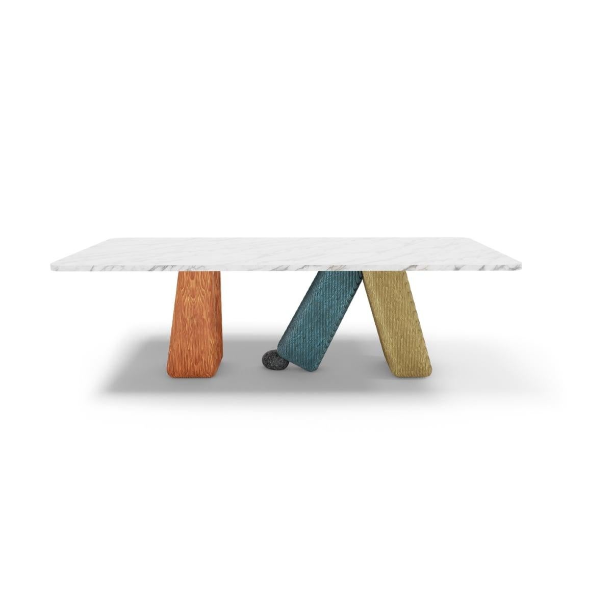 Modern Objects of Nature Heel Stone Dining Table by Ptang Studio For Sale