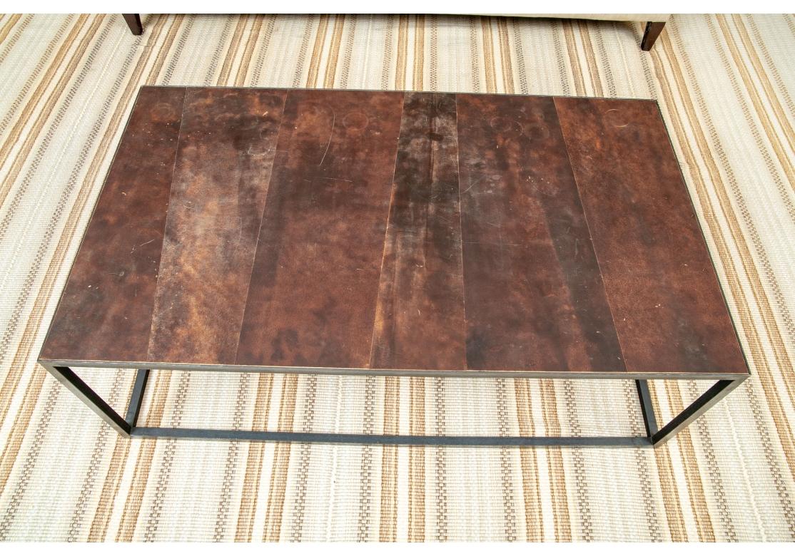 Table de cocktail Mesa de style industriel Heerenhuis avec plateau en cuir en vente 4
