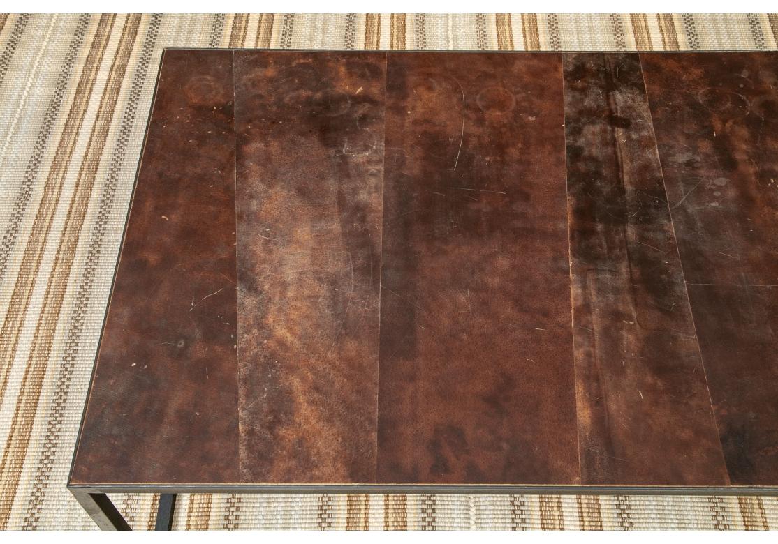 Table de cocktail Mesa de style industriel Heerenhuis avec plateau en cuir en vente 5