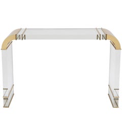 Heffner Console in Acrylic and Brass