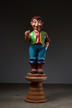Hegdehogman Carved Wooden Carousel Figure Vintage 