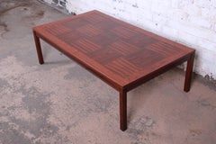 Heggen Scandinavian Modern Patchwork Rosewood Coffee Table
