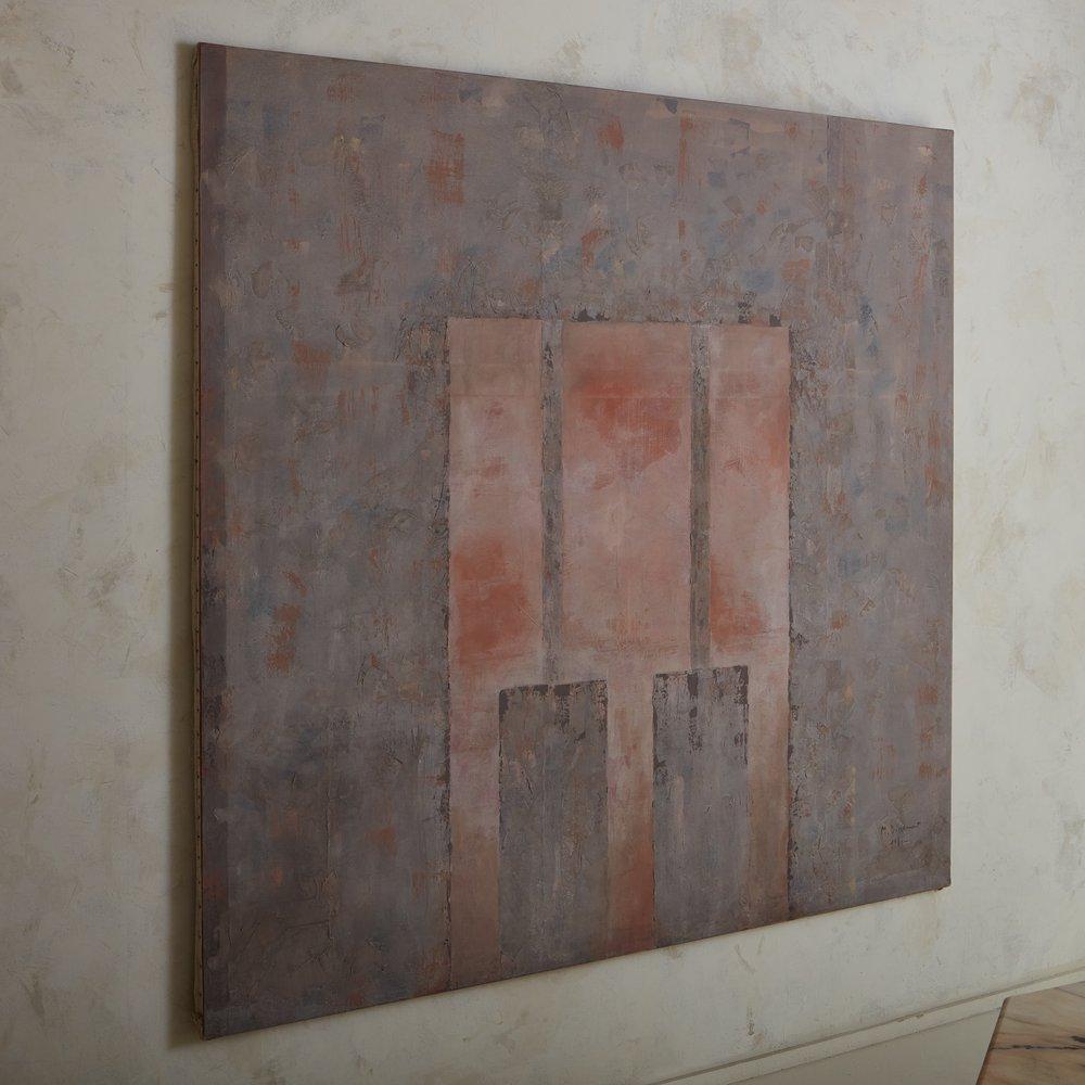 Mid-Century Modern ‘Hégire Viii’ Monumental Abstract Painting by Marjolaine Degremont, 1986