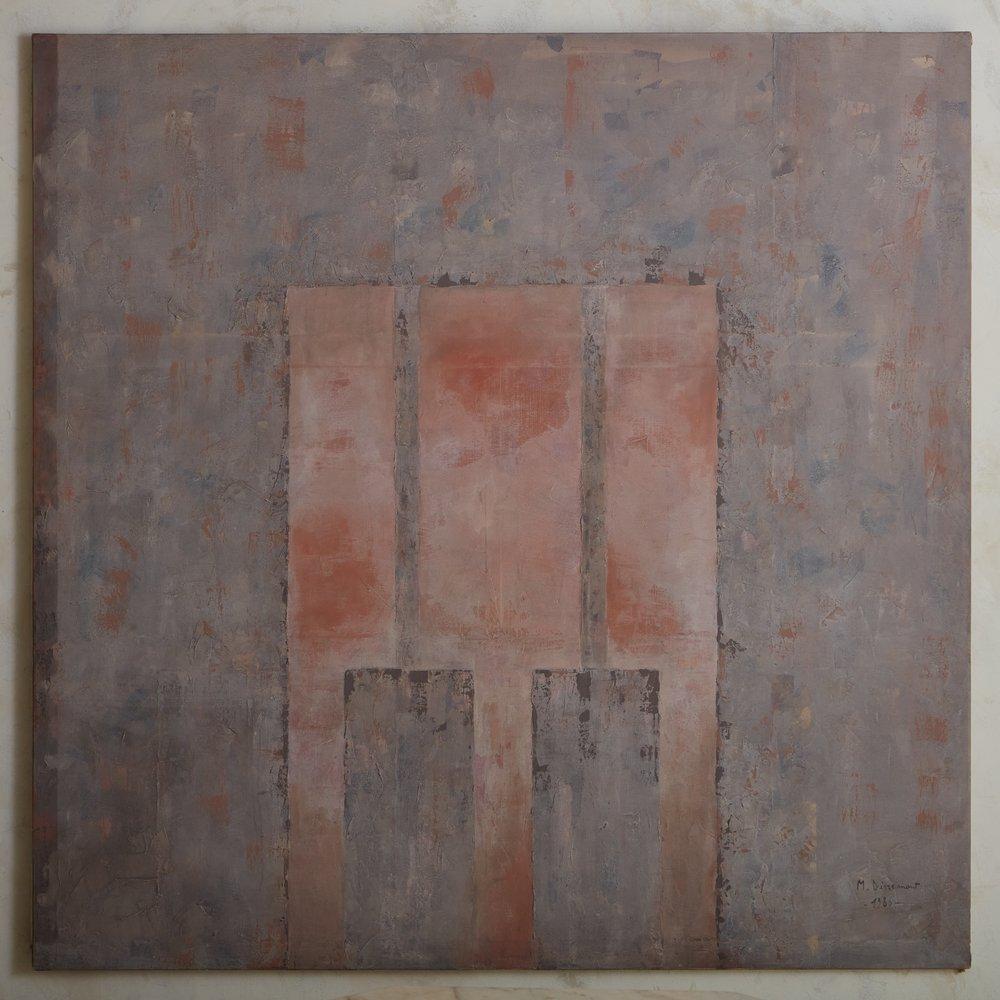 ‘Hégire Viii’ Monumental Abstract Painting by Marjolaine Degremont, 1986 In Good Condition For Sale In Chicago, IL
