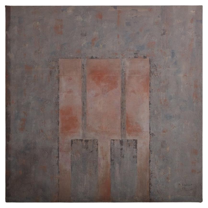 ‘Hégire Viii’ Monumental Abstract Painting by Marjolaine Degremont, 1986 For Sale
