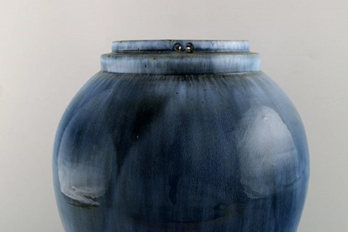 Danish Hegnetslund Lervarefabrik, Denmark, Large Hanging Vase in Glazed Ceramics