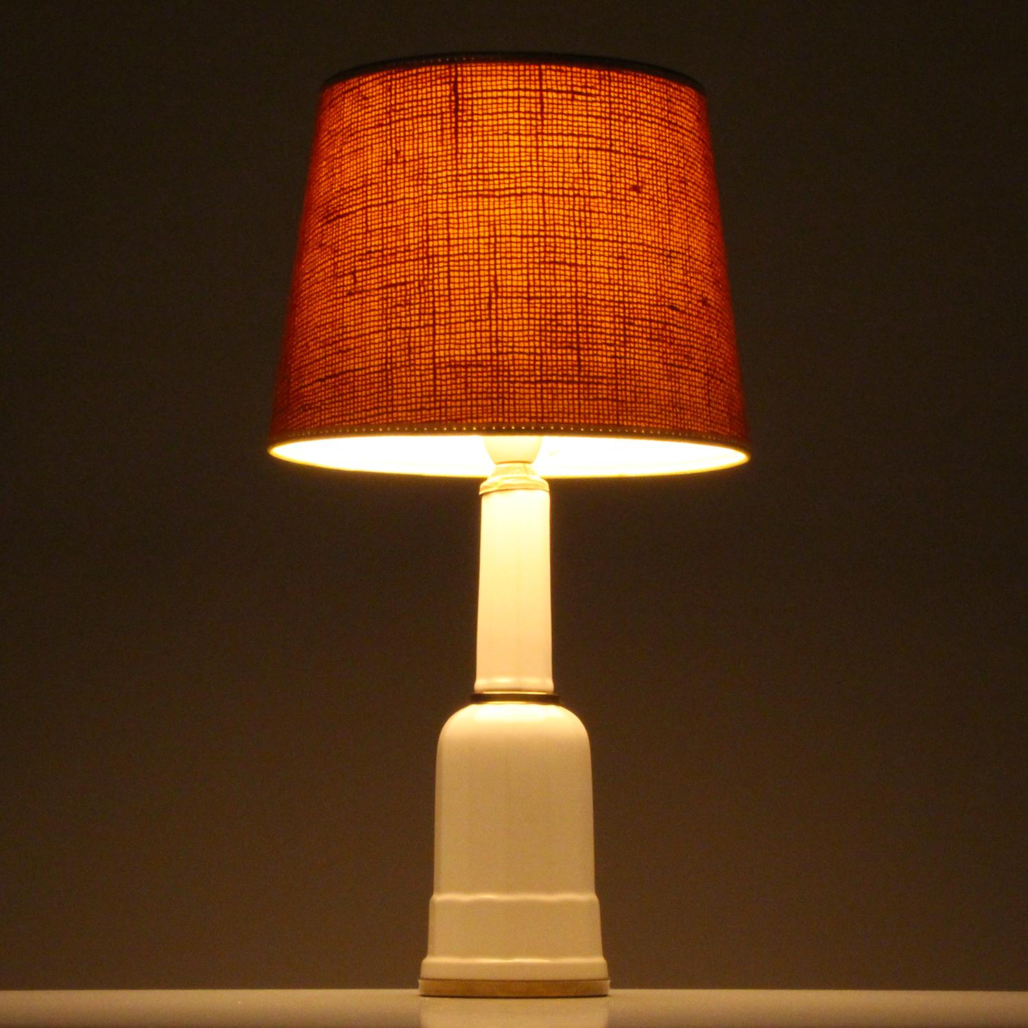 Danish HEIBERG TABLE LIGHT by Soholm in the 1960s - with vintage hessian shade included
