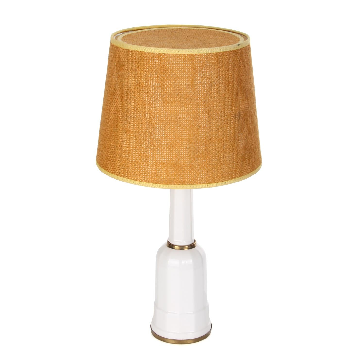 HEIBERG TABLE LIGHT by Soholm in the 1960s - with vintage hessian shade included In Good Condition In Brondby, Copenhagen