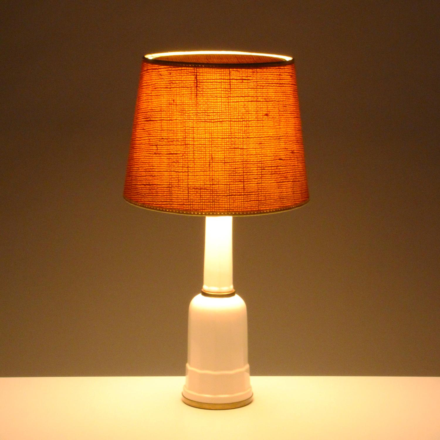 Mid-20th Century HEIBERG TABLE LIGHT by Soholm in the 1960s - with vintage hessian shade included