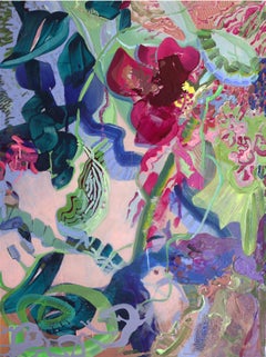 Rein botanisch,  40 x 30 in - Üppige abstrakte Multicolor-Blumenmalerei