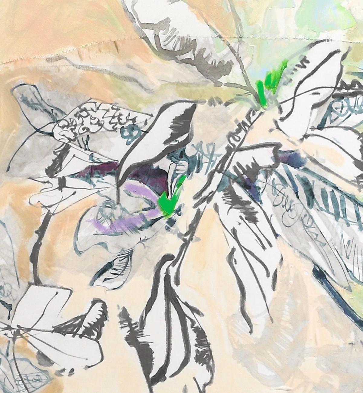Tangled Vine, große lebendige abstrakte botanische Malerei, 50 x 52 in. im Angebot 2