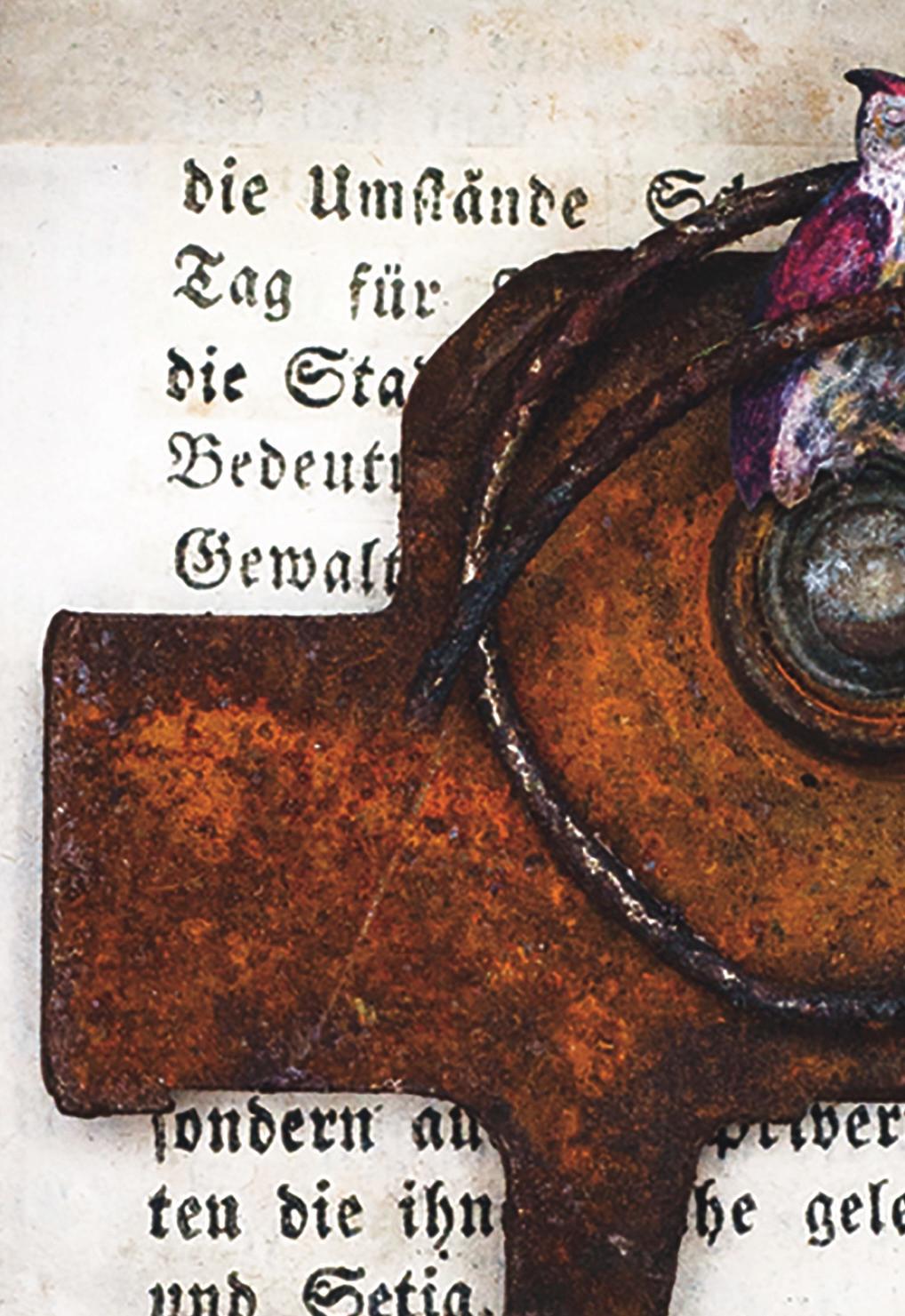 Assemblage in einem jahrhundertealten, ausgegrabenen Buch: 'Ciircumstances' im Angebot 2