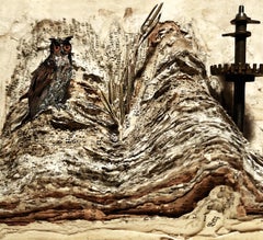 Assemblage in century old excavated book: 'Der Berg'