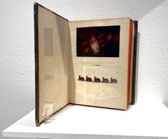 Assemblage in century old excavated book: 'Flaco Ghost lV'