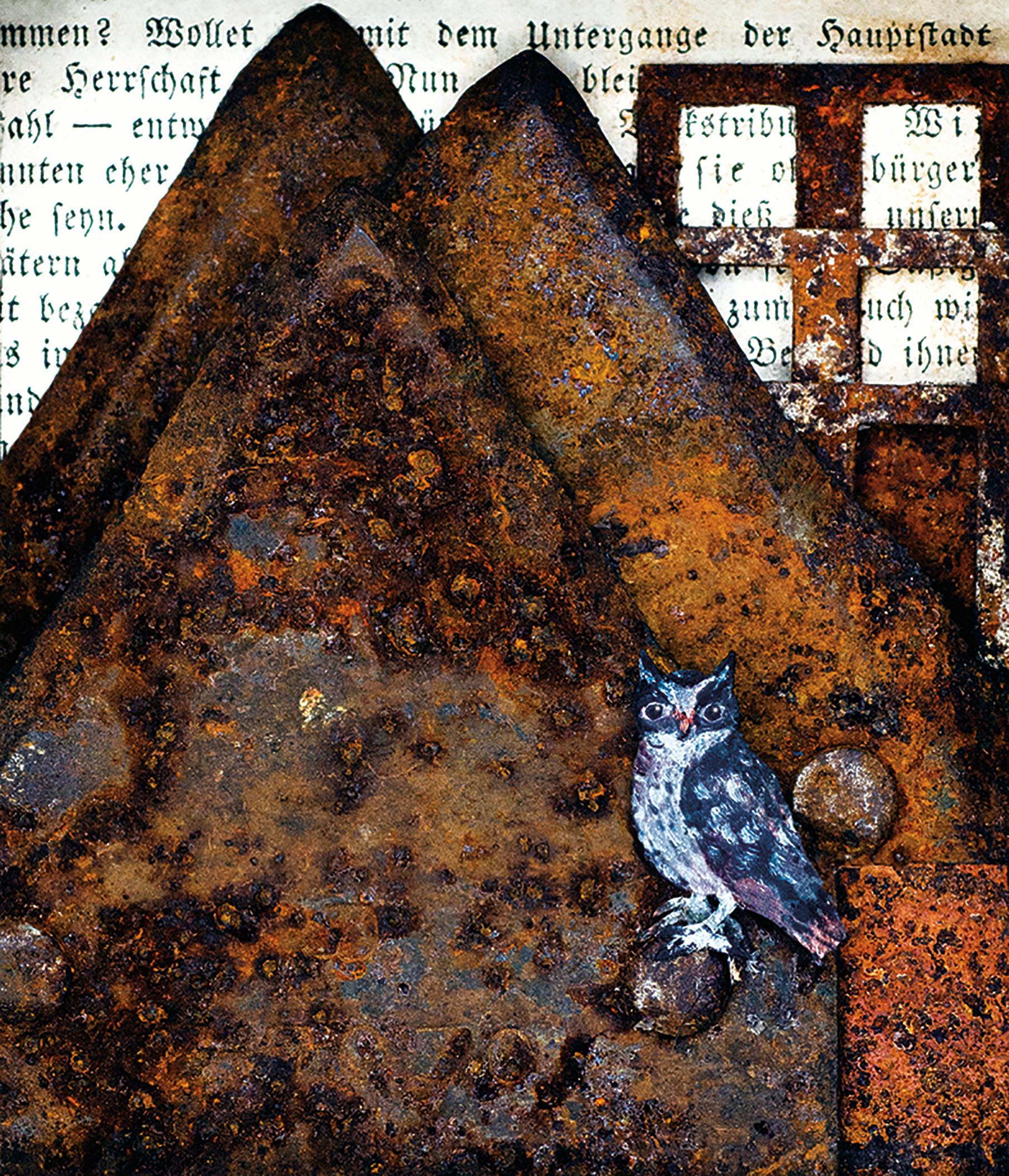 Assemblage in century old excavated book: 'In the Mountains of Madness'