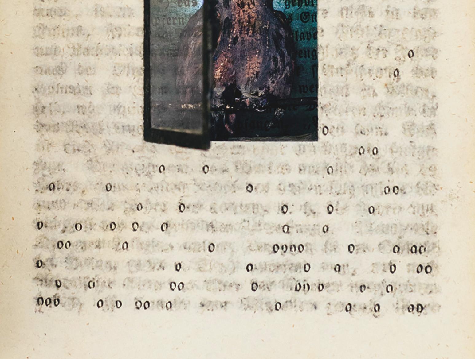 Assemblage in century old excavated book: 'One of a Kind' For Sale 2