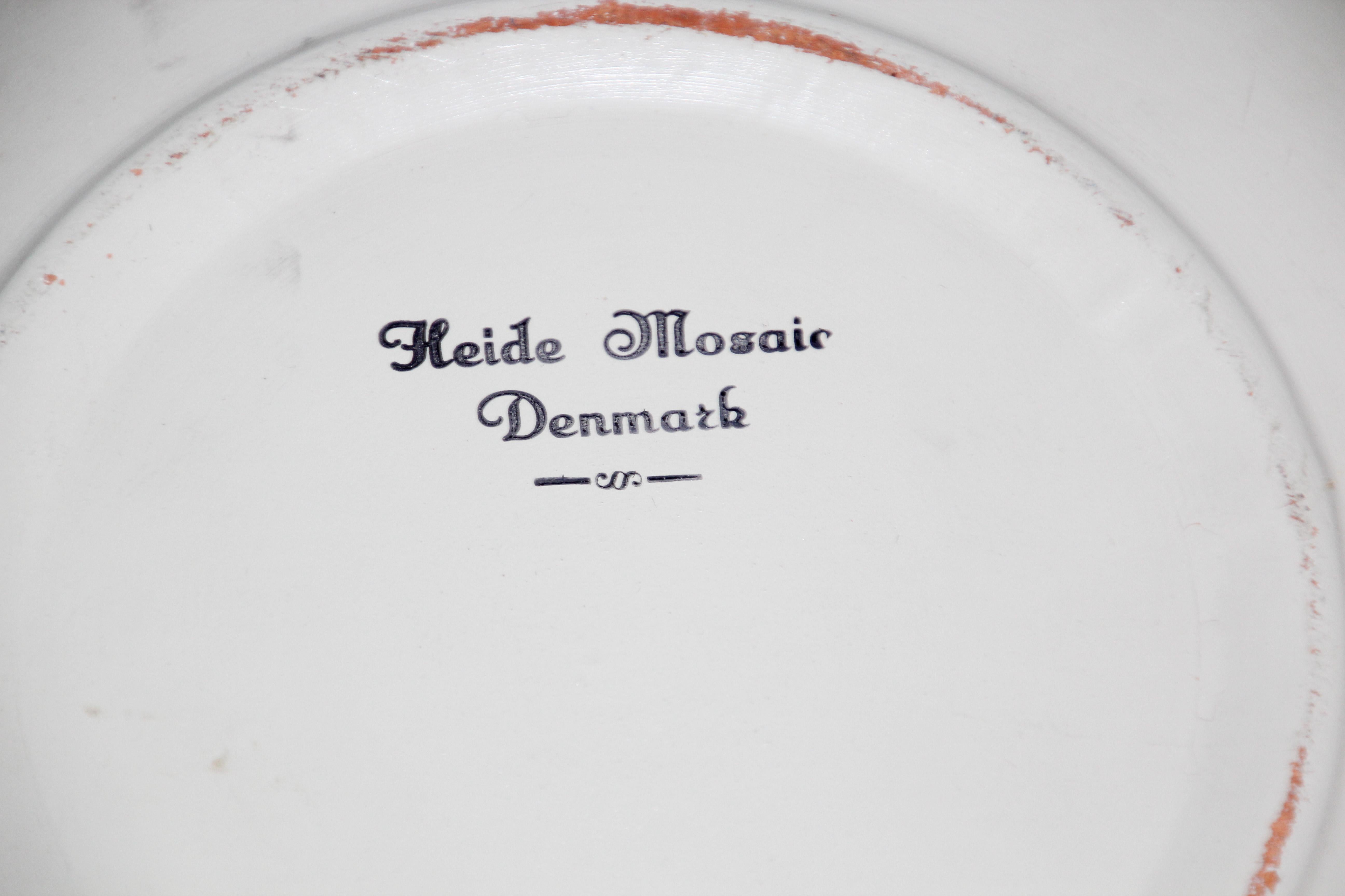 XX secolo Piatto Heide Mosaic Danish Vide Poche in vendita