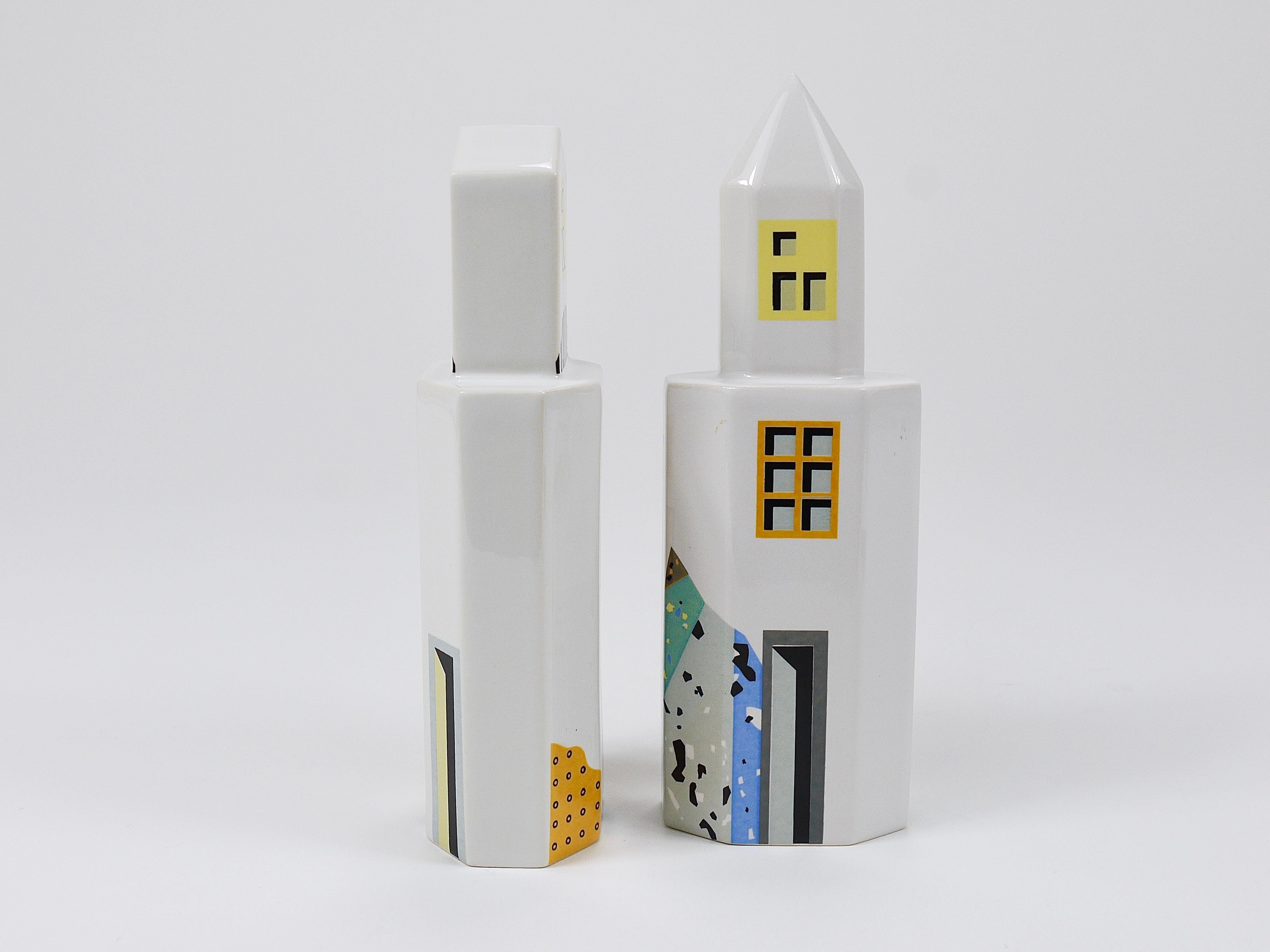 Heide Warlamis salière et poivrière en forme de gratte-ciel postmoderne, The Collective 1990 en vente 6