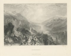 Heidelberg after J.M.W. Turner, Antique Engraving by T.A. Prior, circa 1880
