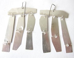 Heidi Abrahamson Brushed Sterling Silver Kinetic Earrings