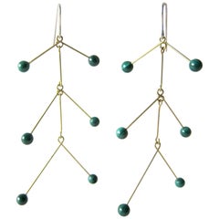 Heidi Abrahamson Malachite Kinetic Mobile Earrings