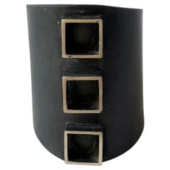 Heidi Abrahamson Modernistischer dreiteiliger Ring aus oxidiertem Sterlingsilber von Heidi Abrahamson
