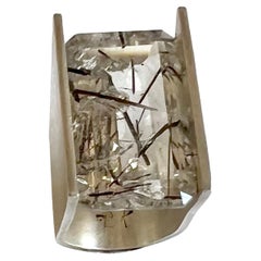 Heidi Abrahamson Rutilated Quartz Architectural Modern Sterling Silver Ring