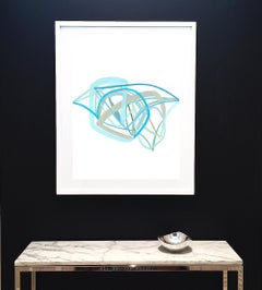 Air Drawing (Cerulean Blue Sage) I, Painting, Acrylic on Paper