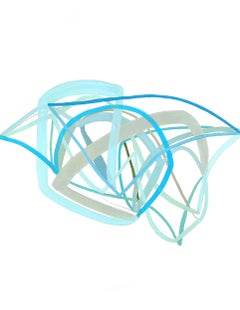 Air Drawing (Cerulean Blue Sage) I, Painting, Acrylic on Paper
