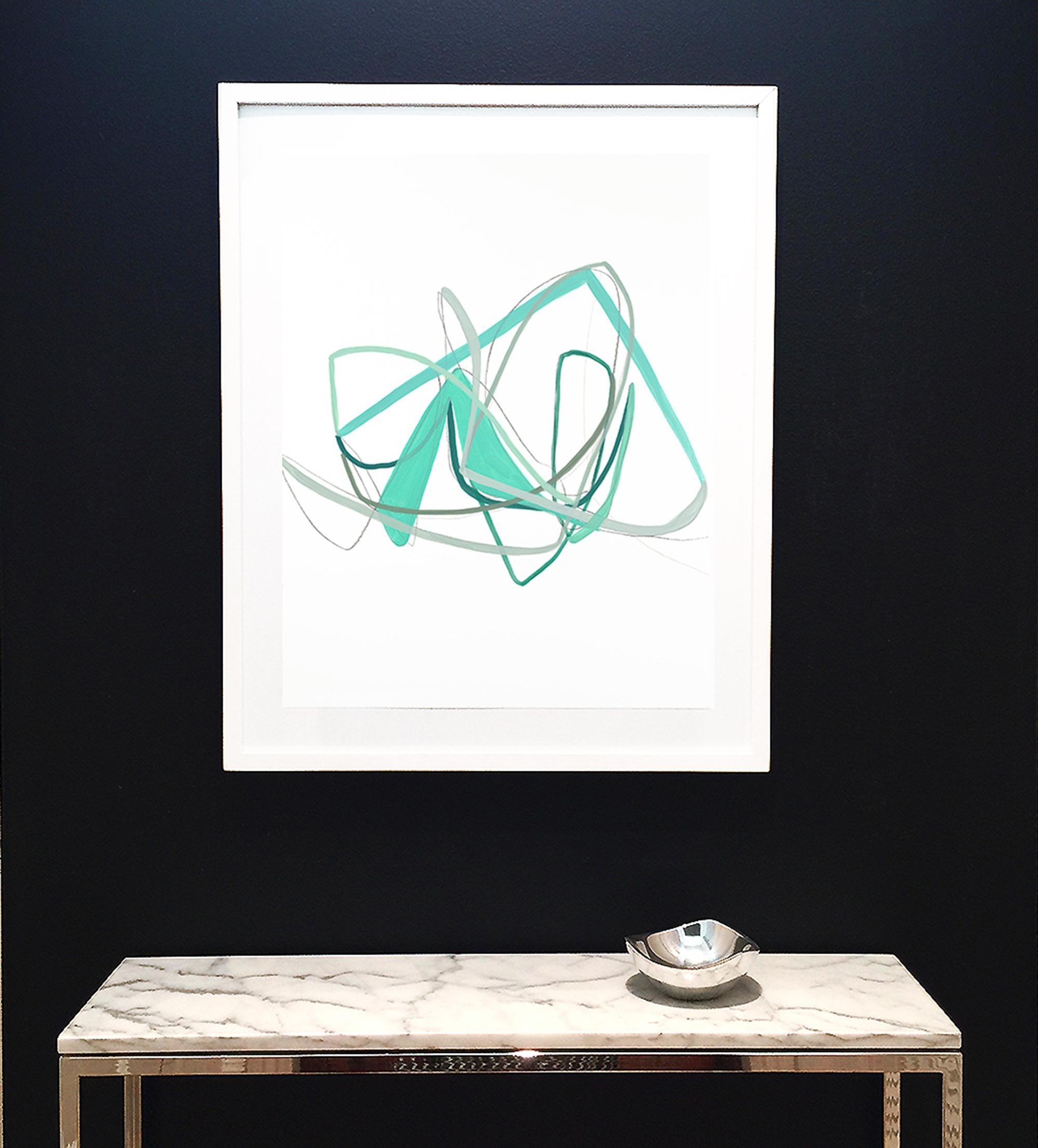 Dibujo al aire I (Menta), Pintura, Acrílico sobre papel - Painting de Heidi Carlsen-Rogers